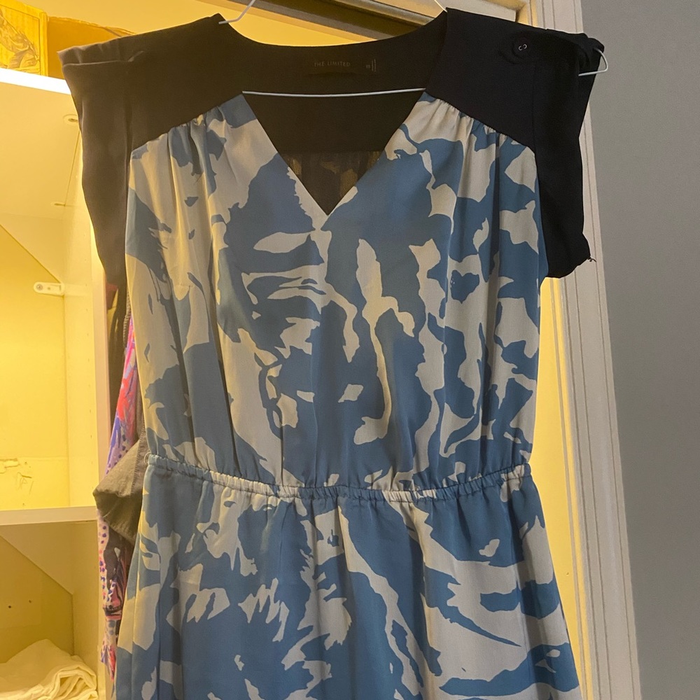 Blue Floral Midi Dress